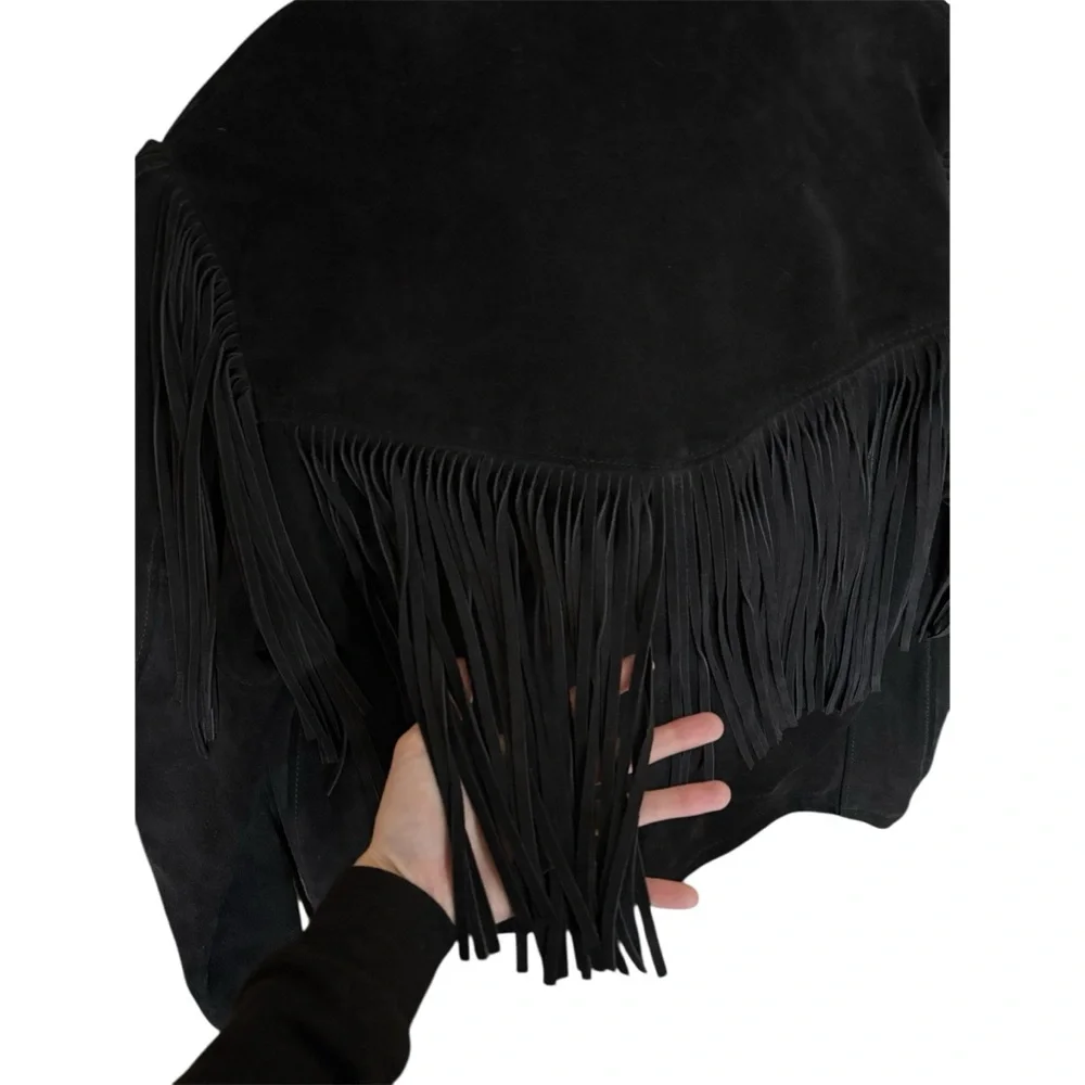 Vintage Schott NYC "Western" Suede Fringe Jacket - Men's 42 - Picture 7 of 15